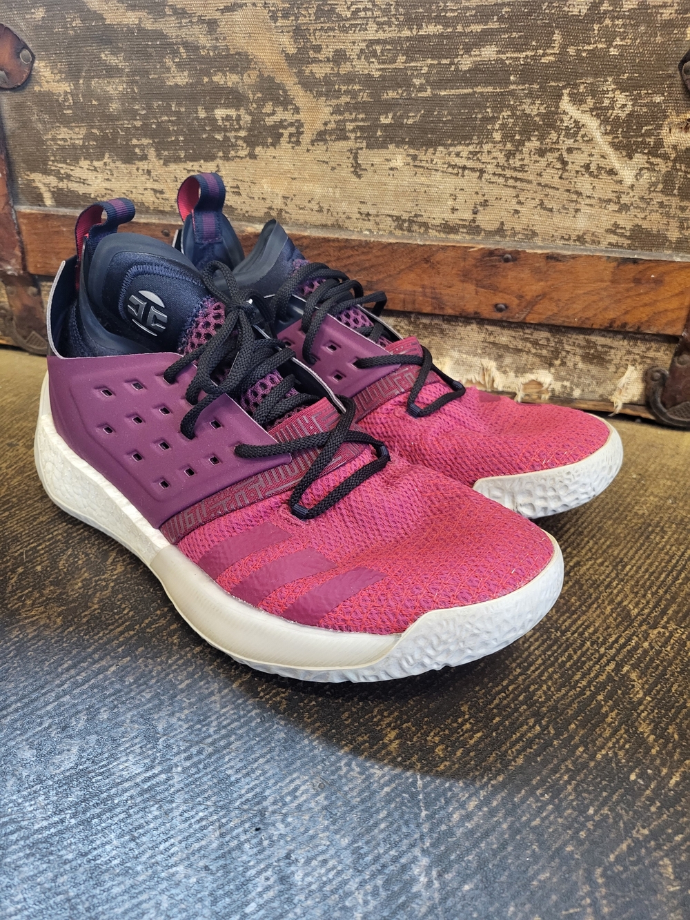 Adidas Harden Vol 2 Ignite Burgundy Red Basketball Shoes Sneakers Men's 10.5
